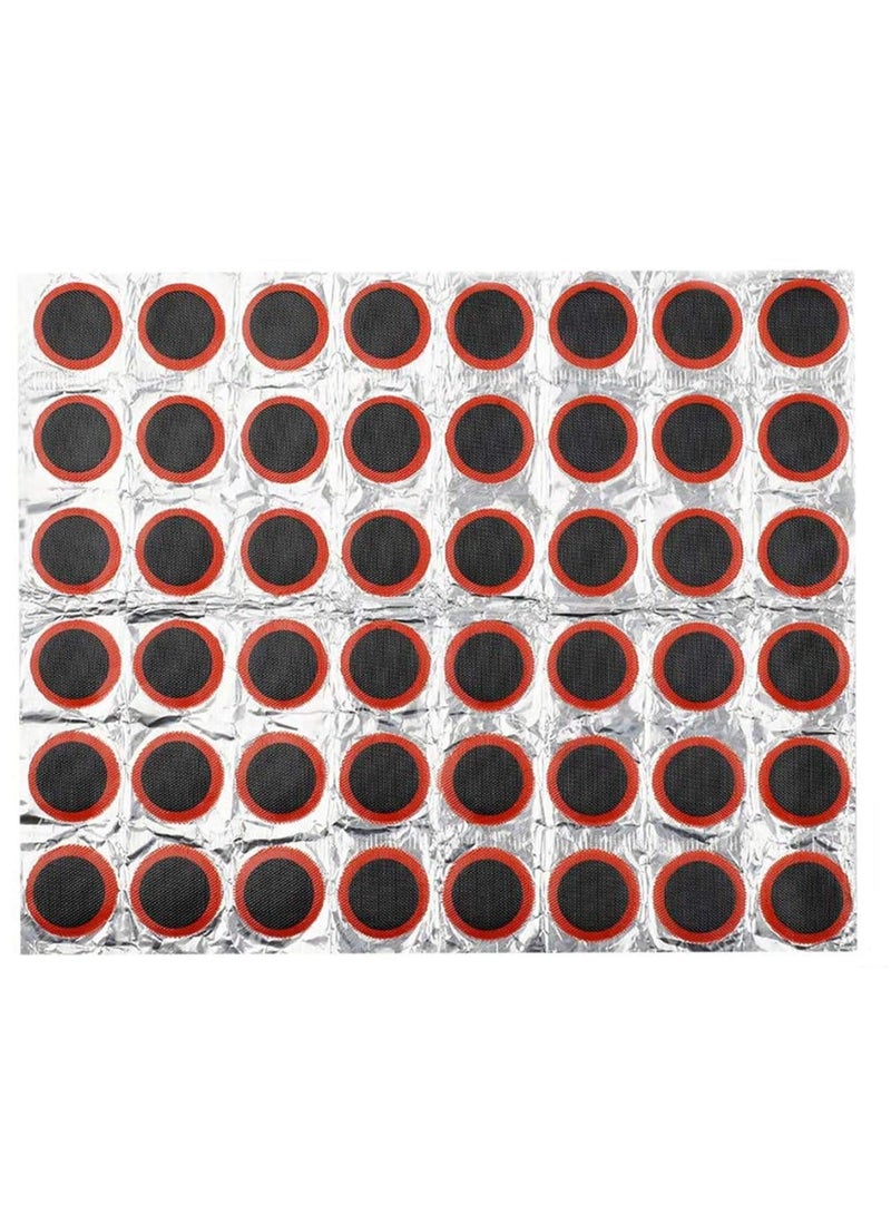 HZYH Bicycle Puncture Repair Kits, 48Pcs Square Patches + 48pcs Round Patches Rubber Puncture Repair Patches For Bike Tyre Inner Tube  Repairing - Image 4