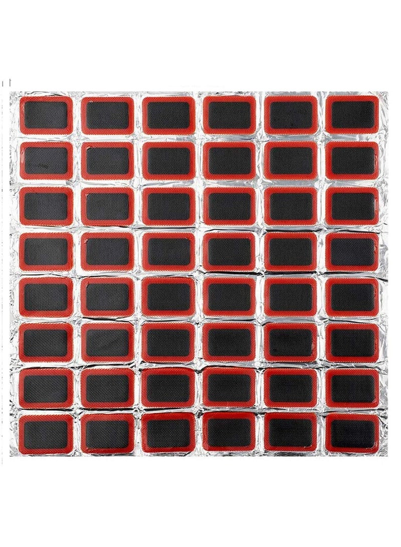 HZYH Bicycle Puncture Repair Kits, 48Pcs Square Patches + 48pcs Round Patches Rubber Puncture Repair Patches For Bike Tyre Inner Tube  Repairing - Image 5