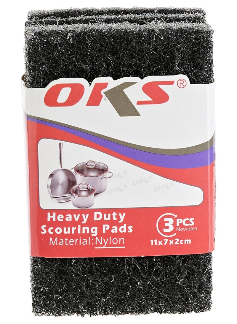 HOME DWELL Silver and Black Nylon Small Brush Scouring Pad - Durable Scrub Pads for Kitchen and Home  - Image 2