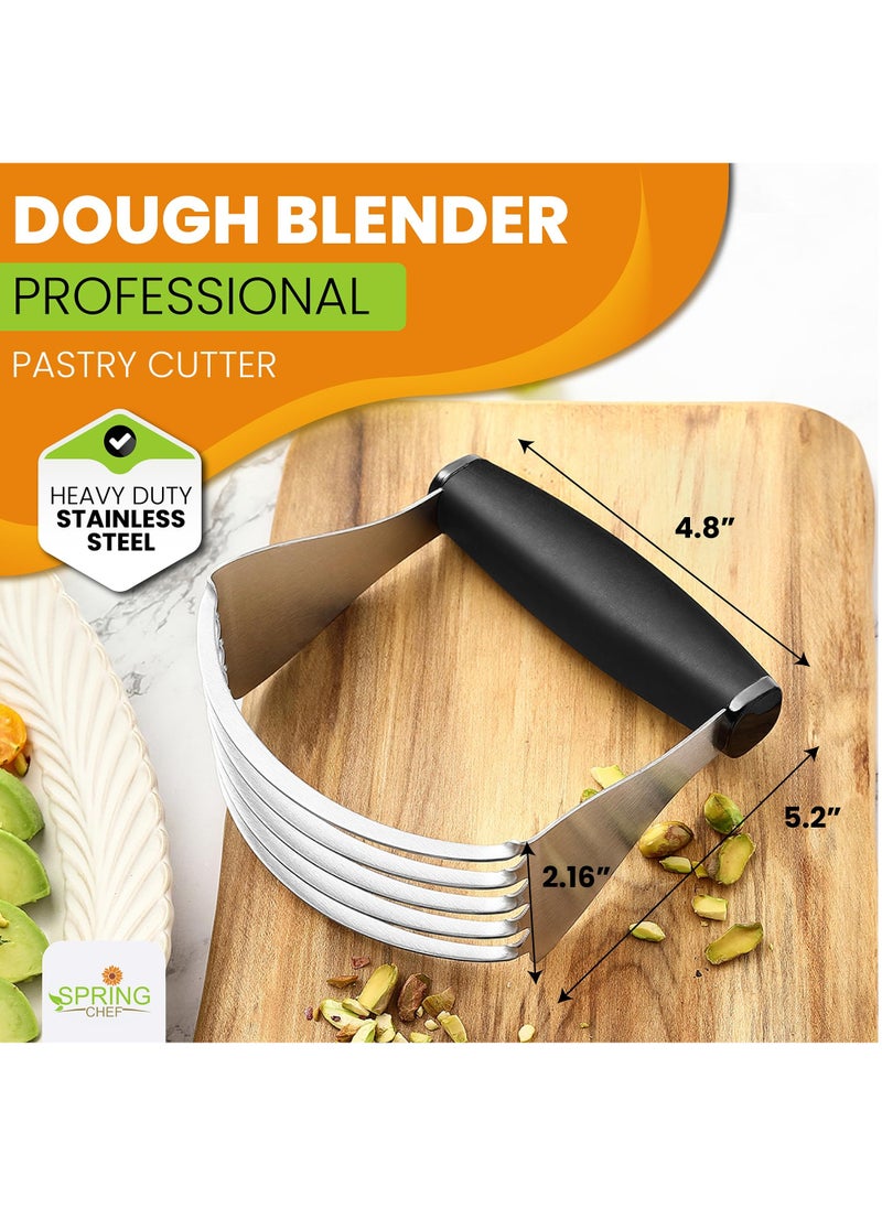 KASTWAVE - Spring Chef Dough Blender For Baking, Heavy Duty Dough Cutter Tool, Stainless Steel Pastry Cutter Tool with Sharp Blades, Dough Mixer, Pastry Blender for Easy Mixing, Dishwasher Safe - XL - Image 1