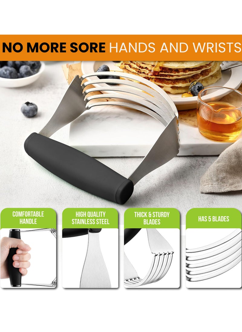 KASTWAVE - Spring Chef Dough Blender For Baking, Heavy Duty Dough Cutter Tool, Stainless Steel Pastry Cutter Tool with Sharp Blades, Dough Mixer, Pastry Blender for Easy Mixing, Dishwasher Safe - XL - Image 1