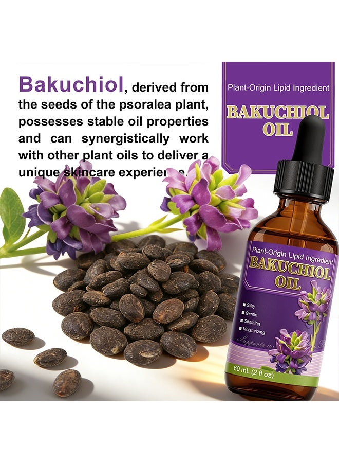 QINGLING Pure Bakuchiol Facial Care Oil, Plant Derived Gentle Hydrating Serum Oil for Daily Skin Moisturizing & Smoothing 60ml - Image 4