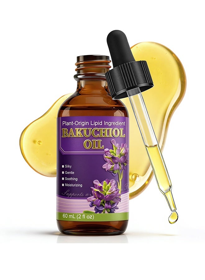 QINGLING Pure Bakuchiol Facial Care Oil, Plant Derived Gentle Hydrating Serum Oil for Daily Skin Moisturizing & Smoothing 60ml - Image 1