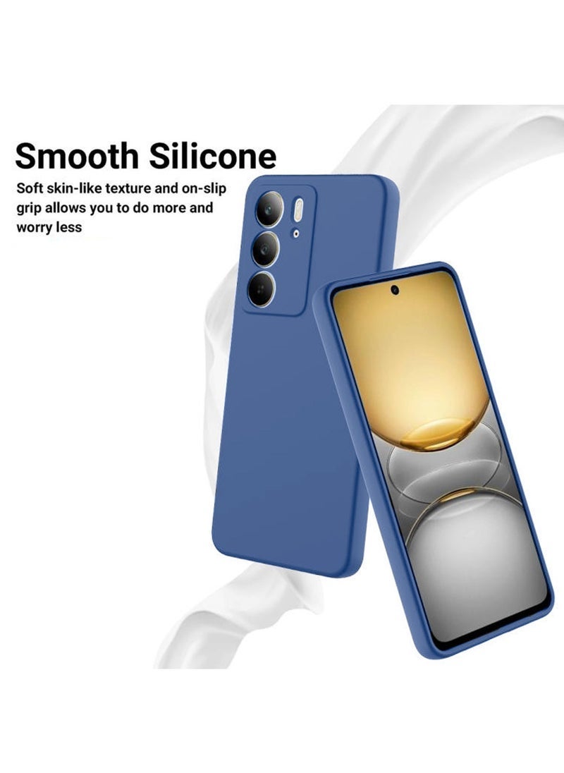 Raxoom Realme C75 4G 2024 Premium Soft Liquid Silicone Case Cover â€“ Navy Blue, Shockproof, Anti-Scratch, Slim & Lightweight, Full Protection - Image 3