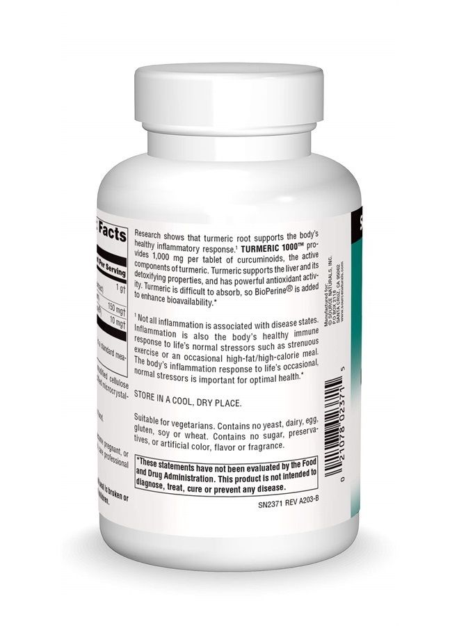 Source Naturals Turmeric 1000, Supports The Body's Healthy Inflammatory Response*, 1,000mg - 120 Tablets - Image 2