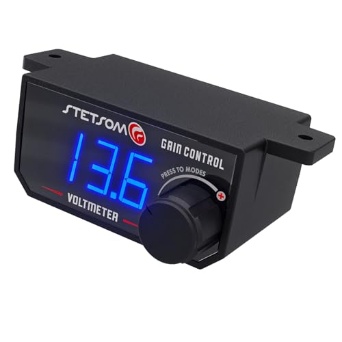 Stetsom 4in1 - Universal Bass Knob with Voltmeter, Gain Control + On/Off Switch + High to RCA Input Converter, Blue LED Display, One Touch On/Off Display, Continuous Touch On/Off Amplifier - Image 4