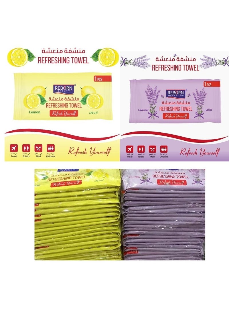 REBORN - A refreshing Wet Towel With Lemon Scent 25 Pieces And A Refreshing Towel With Lavender Scent 25 pieces - Image 1