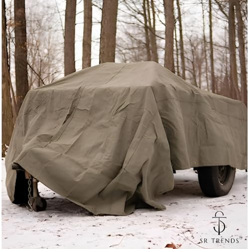 SR TRENDS™ Heavy Duty Tarpaulin 1200GSM Canvas - Commercial Canvas TIRPAL Waterproof- 100% Waterproof Resistance Military Grade- UV Resistant TARP, RUSTPROOF Reinforced Eyelets (Grey, 9 x 6 FT) - Image 5