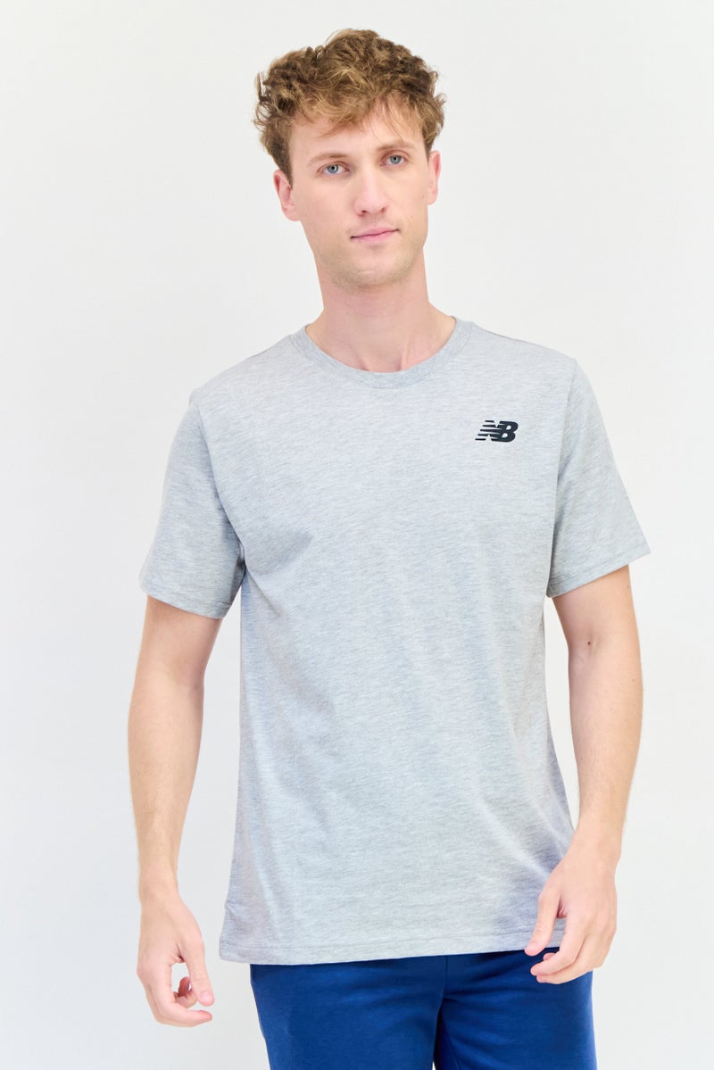 New Balance Men Sportswear Fit Short Sleeves Training T-Shirt, Light Grey - Image 1