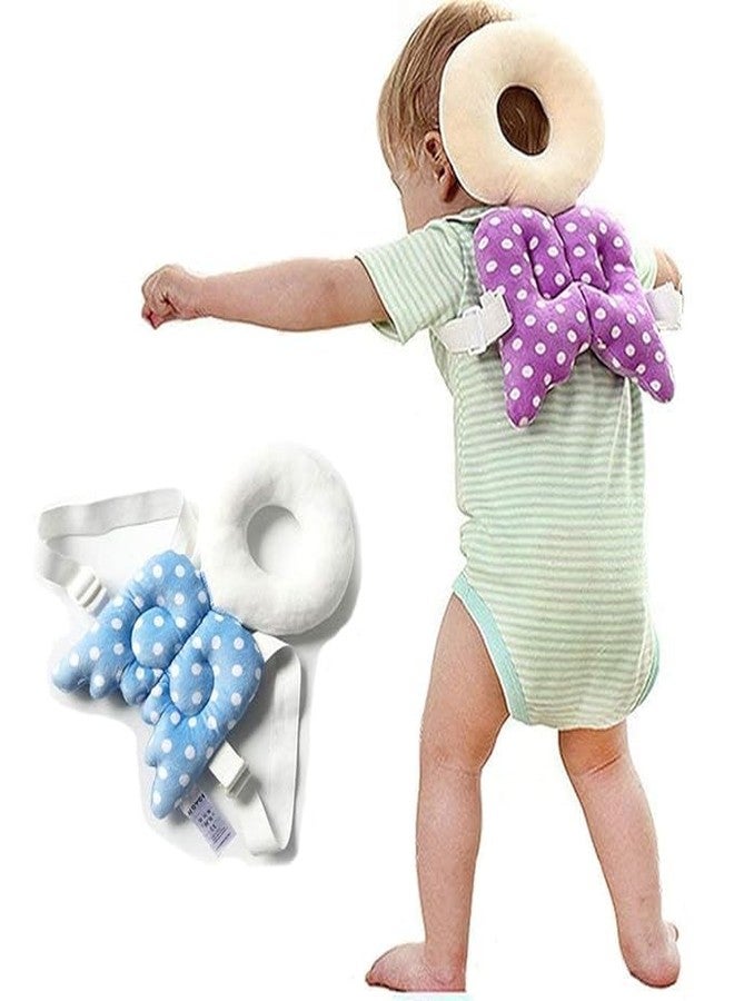 Akshify Baby Head Protector Safety Cushion for Toddlers - Soft Cotton Back Head Protection Pad with Adjustable Straps, Anti-Fall Safety Pillow for Crawling & Walking Babies (Multicolor) - Image 1