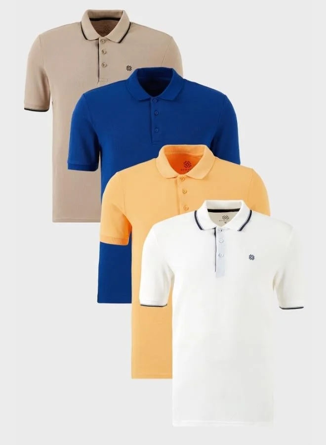 بوراتي تيشيرت بولو رجالي قطن بياقة بأزرار  قطع