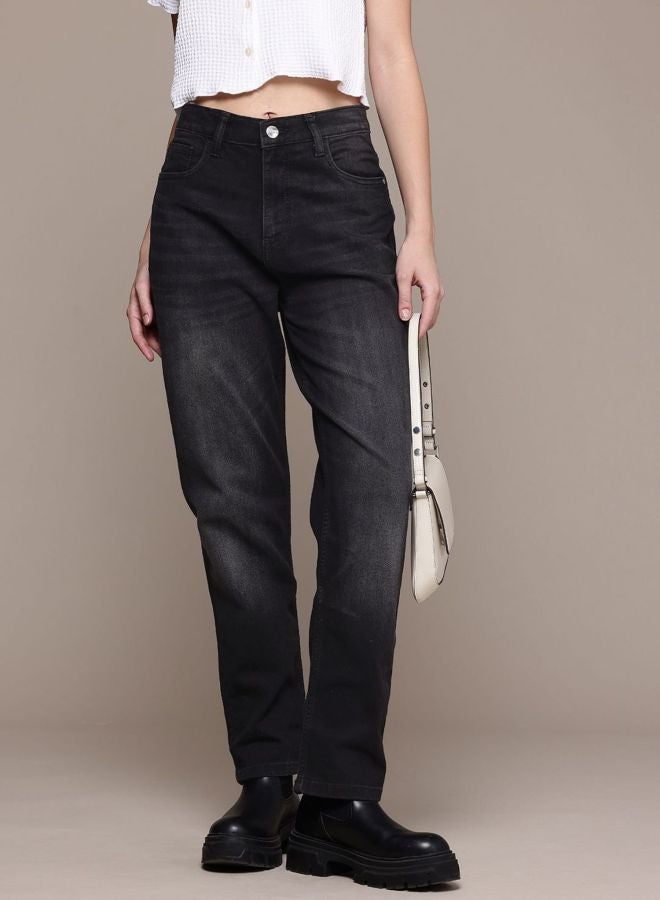 Freehand Women Straight Fit Solid Mid Rise Jeans - Image 1