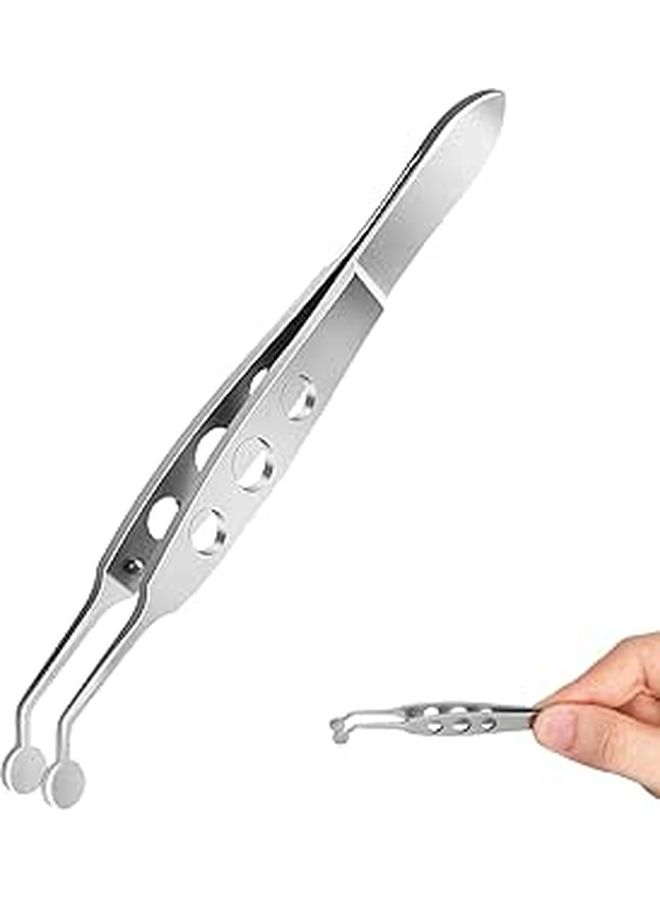 Stainless Steel Meibomian Round Tip Eyelid Massage Tweezers Eye Gland Expressor Tool - Image 1