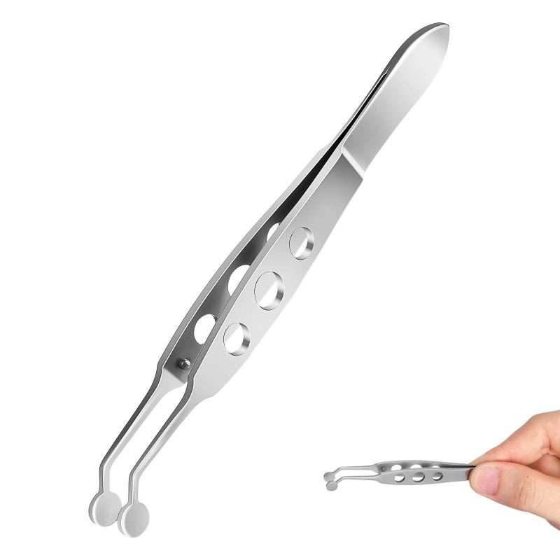 Stainless Steel Meibomian Round Tip Eyelid Massage Tweezers Eye Gland Expressor Tool - Image 2