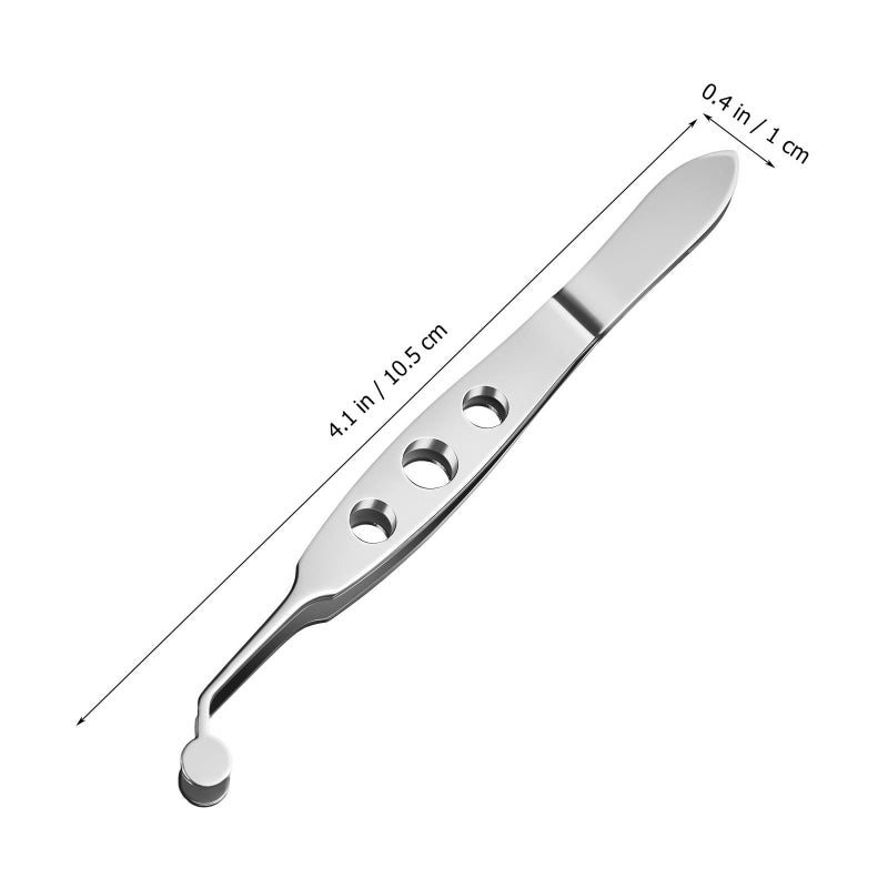 Stainless Steel Meibomian Round Tip Eyelid Massage Tweezers Eye Gland Expressor Tool - Image 3