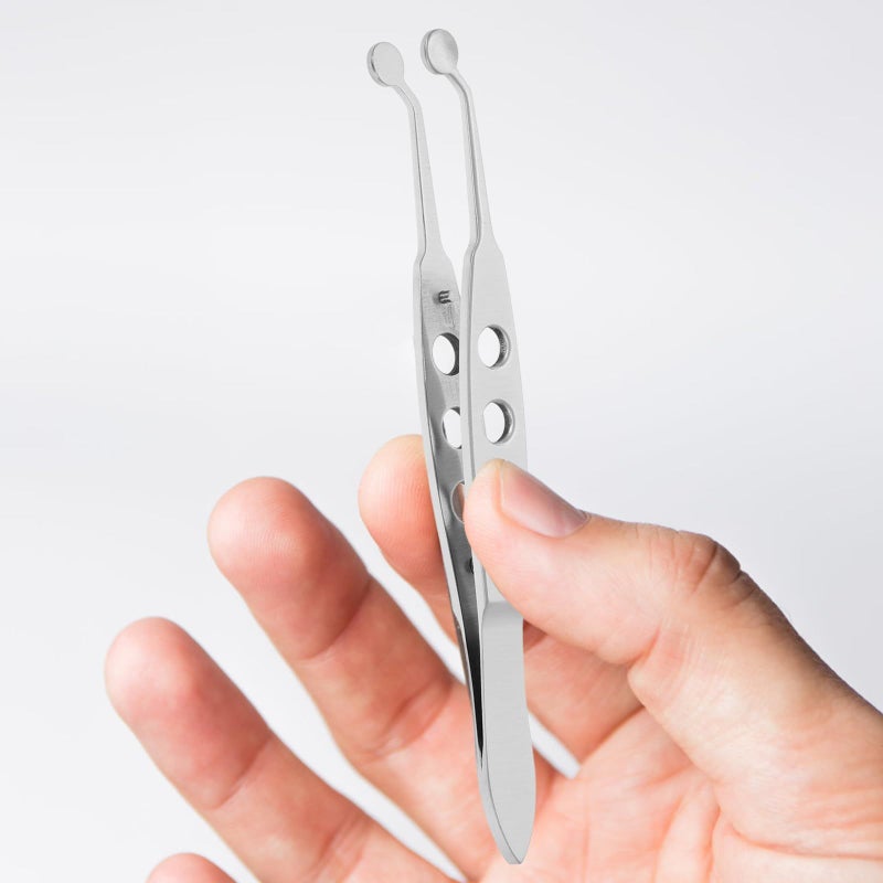 Stainless Steel Meibomian Round Tip Eyelid Massage Tweezers Eye Gland Expressor Tool - Image 5