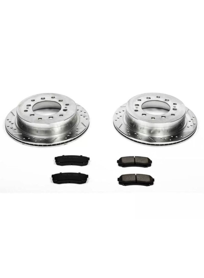 باور ستيب مجموعة فرامل الخلفية من باور ستوب مع دوارات  وسادات فرامل من السيراميك  Toyota FJ Cruiser 2007 - 2009 - Image 3