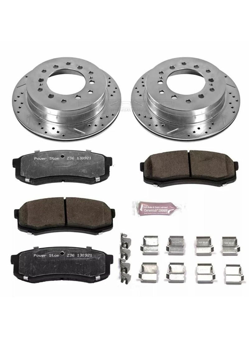 باور ستيب مجموعة فرامل الخلفية من باور ستوب مع دوارات  وسادات فرامل من السيراميك  Toyota FJ Cruiser 2007 - 2009 - Image 2