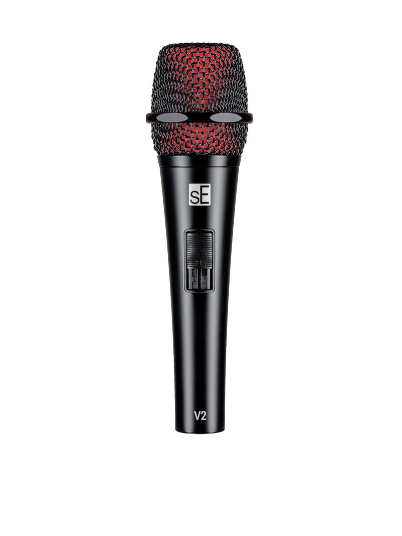SE ELECTRONICS V2 Switch Professional Supercardioid Dynamic Microphone with On/Off Switch for Speech, Singers, and Performers Intended for Live Stage and Studio Recordings with 3 Years Warranty. - Image 1