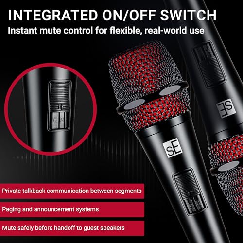 SE ELECTRONICS V2 Switch Professional Supercardioid Dynamic Microphone with On/Off Switch for Speech, Singers, and Performers Intended for Live Stage and Studio Recordings with 3 Years Warranty. - Image 3