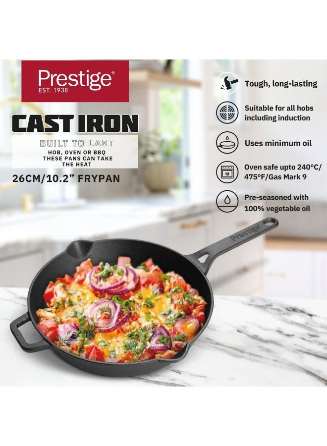 Prestige مقلاة حديد زهر Prestige 26 سم | مقلاة حديد زهر | مقلاة للطهي بالحث | مقلاة حديد | أدوات الطهي من الحديد الزهر مستخدمة مسبقاً PR48889  - Image 4