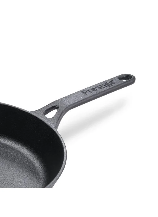 Prestige Prestige Cast Iron Fry Pan 26 cm | Cast Iron Skillet | Induction Frying Pan | Iron Fry Pan |  Pre-Seasoned Cast Iron Cookware PR48889