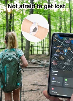 واي آند دي حزام معصم للأطفال من أجل Apple AirTag قابل للتعديل النايلون حامل واقي مسامي ومضاد للخسارة الصغار وكبار السن (لون قوس قزح)  - Image 5