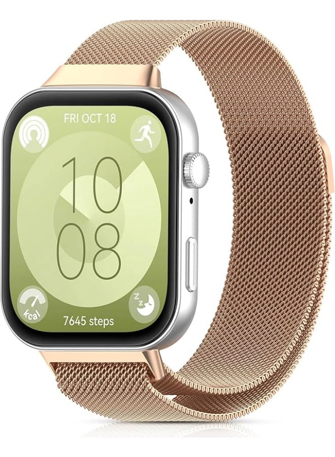 Strap Compatible with Huawei Watch Fit 3\4\4pro , Adjustable Stainless Steel Magnetic Metal Watch Strap for Huawei Watch Fit 3\4\4pro - Image 1