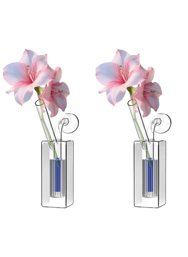 (Pack of 2)Home Decorative Luxury Design Portable Mini Glass Vase