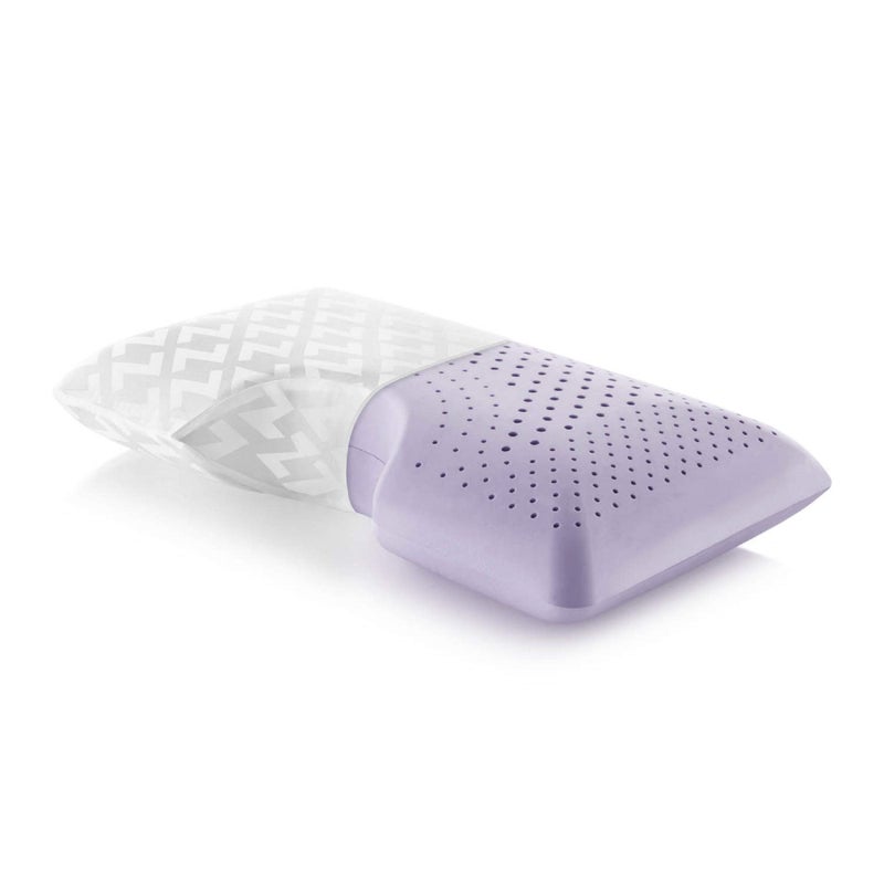 MALOUF MALOUF Z Shoulder Zoned Dough Memory Foam Pillow  Infused with Lavender Scent  Aromatherapy Spritzer Included  Premium Tencel Cover  5 Year US Warranty  Mid Loft  Queen purple 