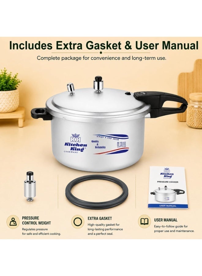 Kitchen King 5 litrLiters kk Kitchen King Feast Pressure Cooker, 4 Point Safety System, Smart Cooking Technology, Promotes Healthy Cooking, PFOA Free, Energy Saving Meals for Professionals & Home Use (5 Liters) silver - Image 3