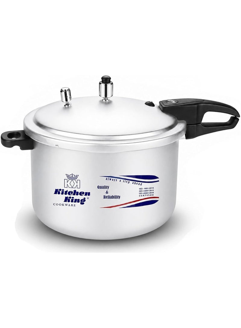 Kitchen King 5 litrLiters kk Kitchen King Feast Pressure Cooker, 4 Point Safety System, Smart Cooking Technology, Promotes Healthy Cooking, PFOA Free, Energy Saving Meals for Professionals & Home Use (5 Liters) silver - Image 1