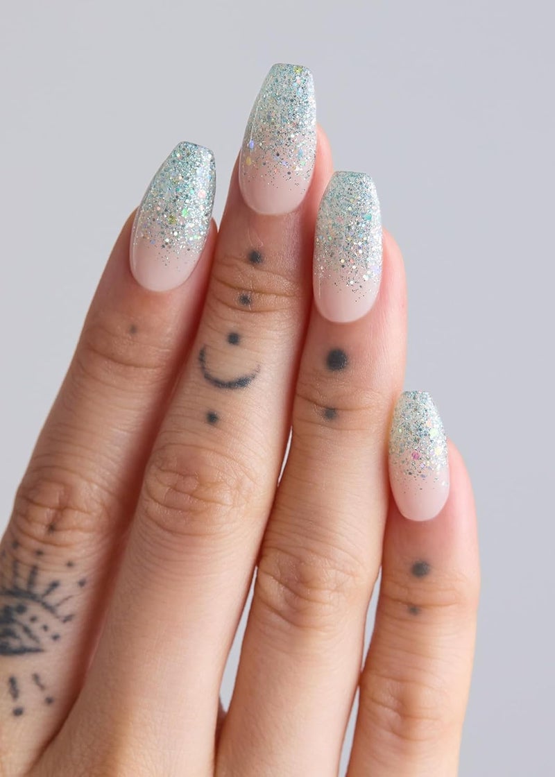 ohora Semi Cured Gel Nail Strips (N Bubble Bomb) - Works with Any Lamps, Salon-Quality, Long Lasting, Easy to Apply & Remove - Includes 2 Prep Pads, Nail File & Wooden Stick - Image 2