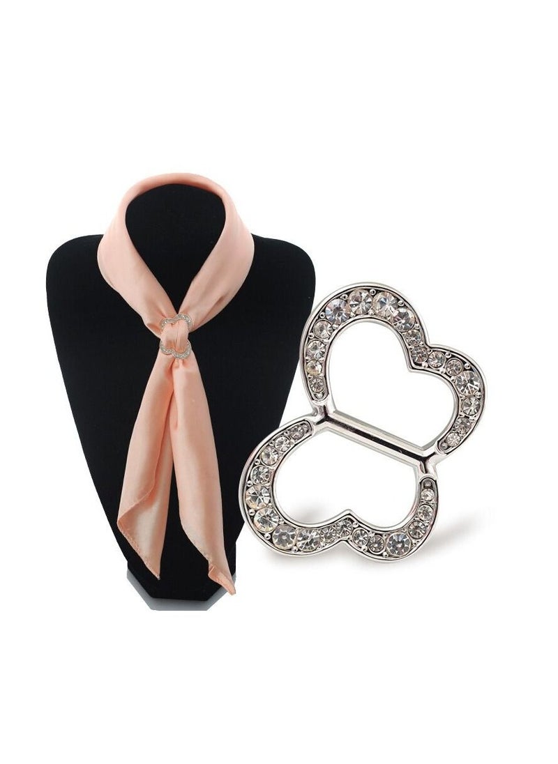 RARELY - 3Set Rhinestone Metallic Scarf Buckle Ring Holder - Image 1