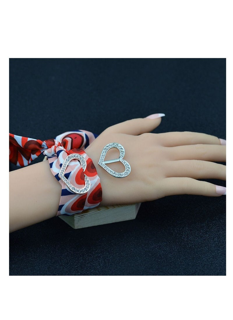 RARELY - 3Set Rhinestone Metallic Scarf Buckle Ring Holder - Image 1