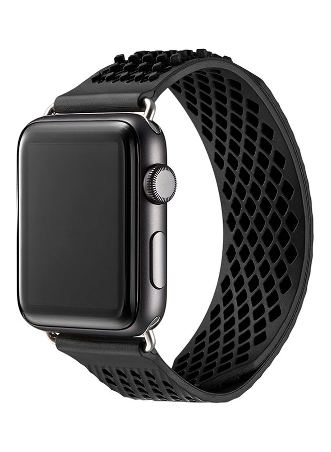 ISank Milanese Loop Replacement Strap For Apple Watch Series 3/2/1 Black - Image 3