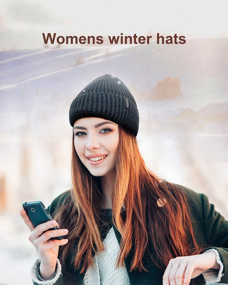 Ocatoma Beanie for Men Women Warm Winter Knit Cuffed Beanie Soft Warm Ski Hats Unisex Ginger Yellow - Image 5