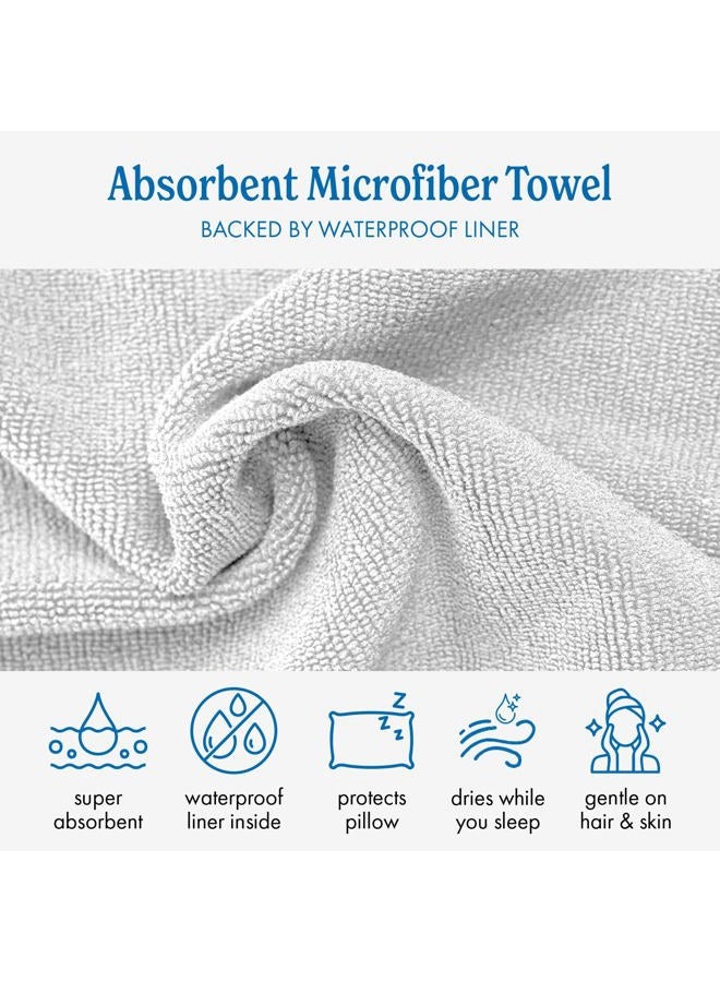 DryZzz Ivory Satin Towel Pillowcase | Absorbent Microfiber Pillow Case for Wet Hair | Cooling Satin Pillowcase | 2-in-1 Patented Design | Hair & Skin Pillow Case Protector | Pillow Cases Standard Size - Image 4