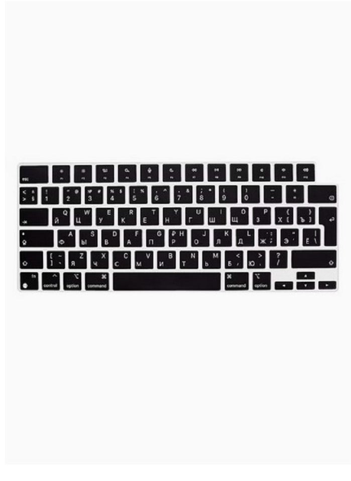 Ntech NTECH UK Layout Russian Keypad Cover Compatible for MacBook New Air 13.6 2022 M2 Chip Liquid Retina/MacBook Pro 14 inch 2022 M1 Pro/M1 Max A2442 and MacBook Pro 16 inch 2022 M1 Pro/M1 Max A2485 BlacK  - Image 1