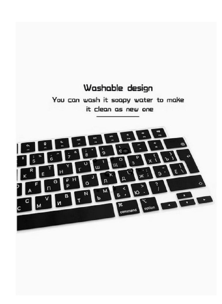 Ntech NTECH UK Layout Russian Keypad Cover Compatible for MacBook New Air 13.6 2022 M2 Chip Liquid Retina/MacBook Pro 14 inch 2022 M1 Pro/M1 Max A2442 and MacBook Pro 16 inch 2022 M1 Pro/M1 Max A2485 BlacK  - Image 4