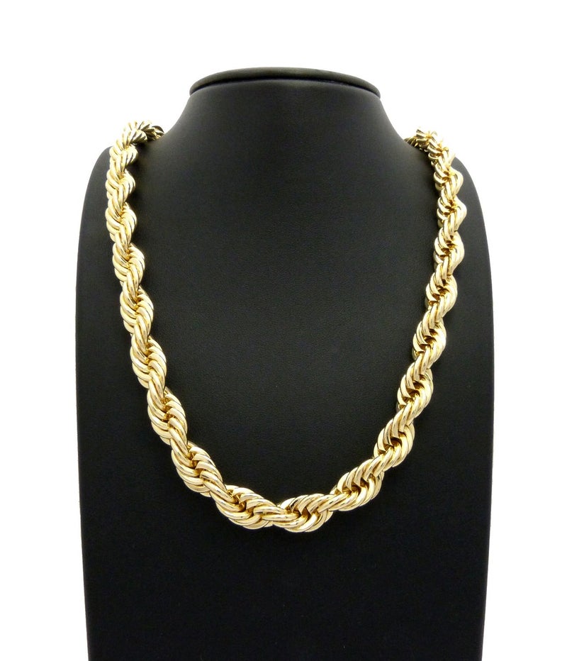 Fashion 21 Hip Hop 80' Unisex Rapper's 8mm, 10mm Various Size Hollow Rope Chain Necklace in Gold, Silver Tone (Gold - 10mm 26" Rope Chain) - Image 2