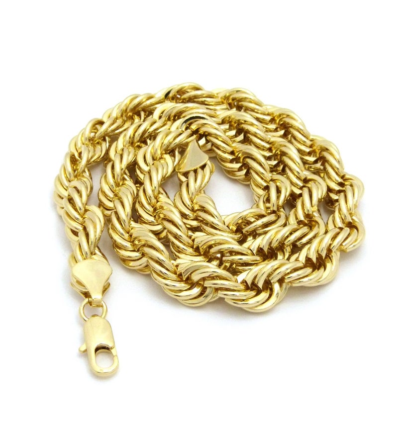 Fashion 21 Hip Hop 80' Unisex Rapper's 8mm, 10mm Various Size Hollow Rope Chain Necklace in Gold, Silver Tone (Gold - 10mm 26" Rope Chain) - Image 5