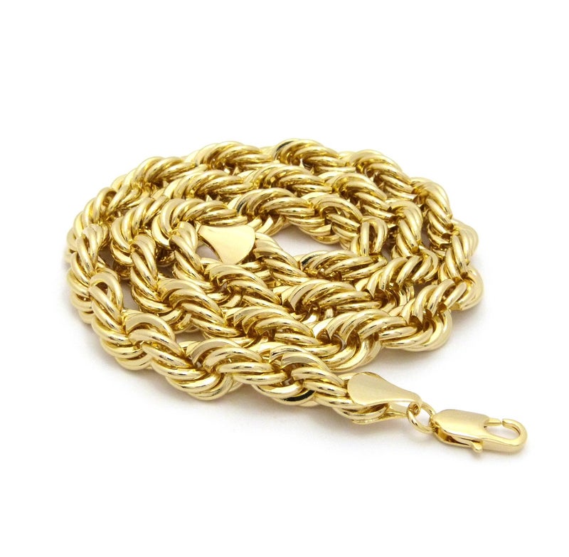 Fashion 21 Hip Hop 80' Unisex Rapper's 8mm, 10mm Various Size Hollow Rope Chain Necklace in Gold, Silver Tone (Gold - 10mm 26" Rope Chain) - Image 3