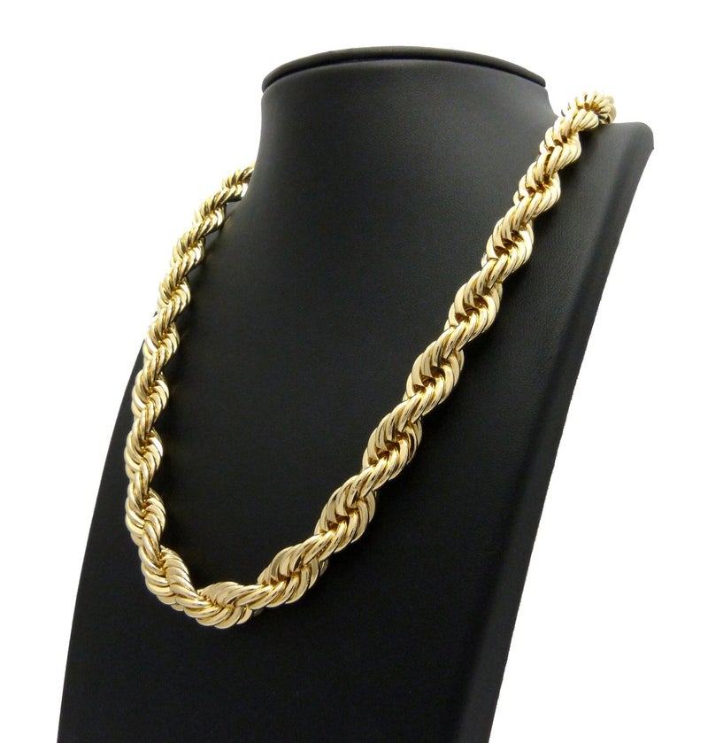 Fashion 21 Hip Hop 80' Unisex Rapper's 8mm, 10mm Various Size Hollow Rope Chain Necklace in Gold, Silver Tone (Gold - 10mm 26" Rope Chain) - Image 4