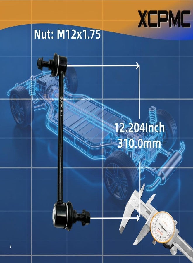 XCPMC Front Sway Stabilizer Bar End Link 2 Pcs Left & Right｜Replacement For Pacifica Town & Country Caravan｜Replace OE#: K7258 Black - Image 3