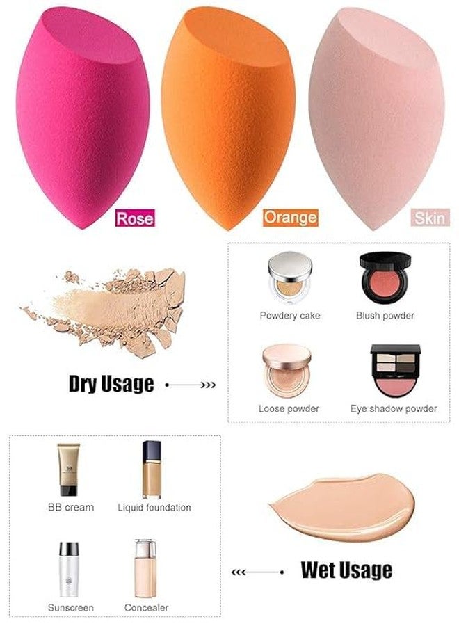 RINKIFY Beauty Blender Sponge - Latex-Free, Super Soft Makeup Sponge for Foundation, Liquid, Cream & Powder | Multicolor Applicator for Blending, Contour, Setting | Wet & Dry Use, Flawless Finish (CUT[PACK OF 6 ]) - Image 3