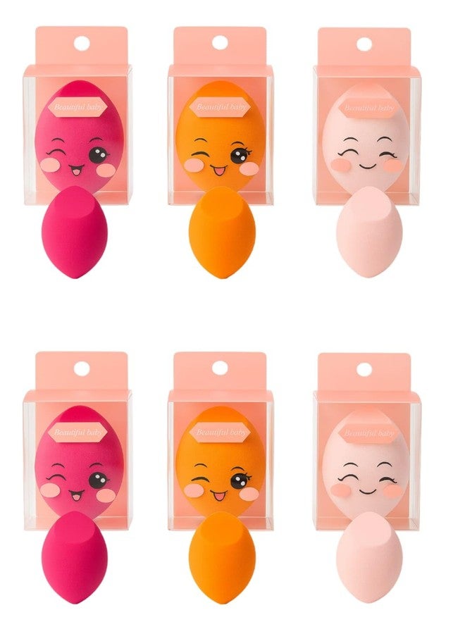 RINKIFY Beauty Blender Sponge - Latex-Free, Super Soft Makeup Sponge for Foundation, Liquid, Cream & Powder | Multicolor Applicator for Blending, Contour, Setting | Wet & Dry Use, Flawless Finish (CUT[PACK OF 6 ]) - Image 1