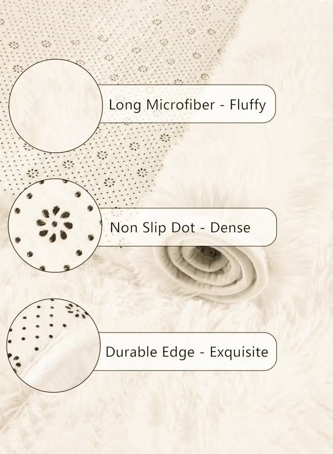 Optico Modern Soft Fluffy Large Shaggy Rug for Bedroom Livingroom Dorm Kids Room Indoor Home Decorative, Non-Slip Plush Furry Fur Area Rugs Comfy Nursery Accent Floor Carpet - Image 4