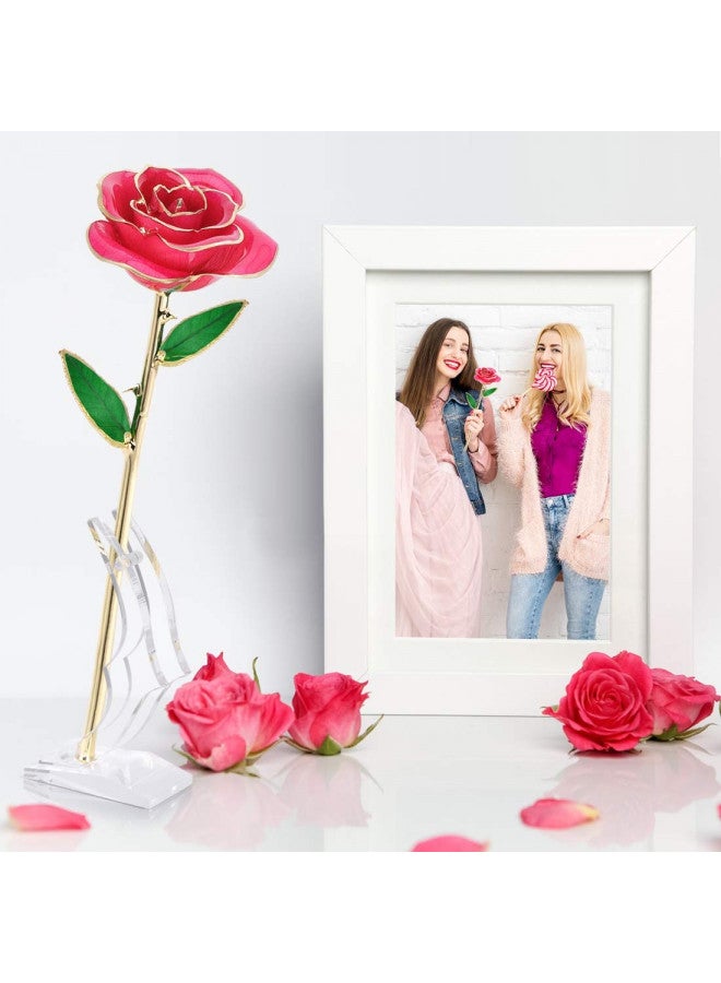 Ejoyous Ejoyous Gold Plated Rose, 24K Gold Dipped Real Rose Flower Lover Mom Wife Daughter Girl Friend, Present on Christmas, Mother's Day, Wedding Anniversary, Birthday, Proposal, Reward  - Image 3