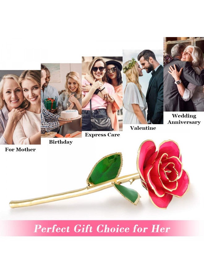 Ejoyous Ejoyous Gold Plated Rose, 24K Gold Dipped Real Rose Flower Lover Mom Wife Daughter Girl Friend, Present on Christmas, Mother's Day, Wedding Anniversary, Birthday, Proposal, Reward  - Image 4
